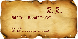 Rácz Renátó névjegykártya